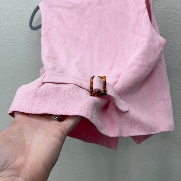 L Space Rhodes Pink Linen Blend Sleeveless Vest and Pant Set Womens Small NEW - Picture 12 of 12